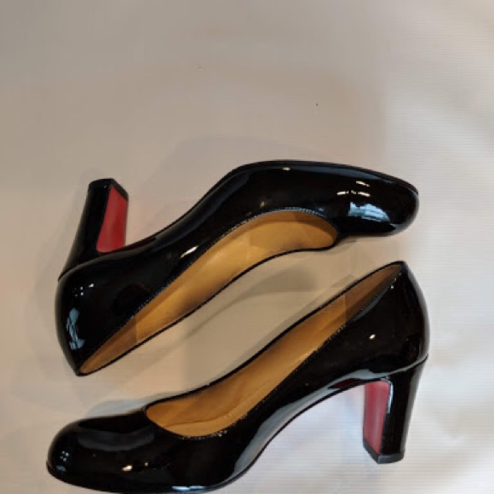 Christian Louboutin's Black Chunk Heel 3 in.